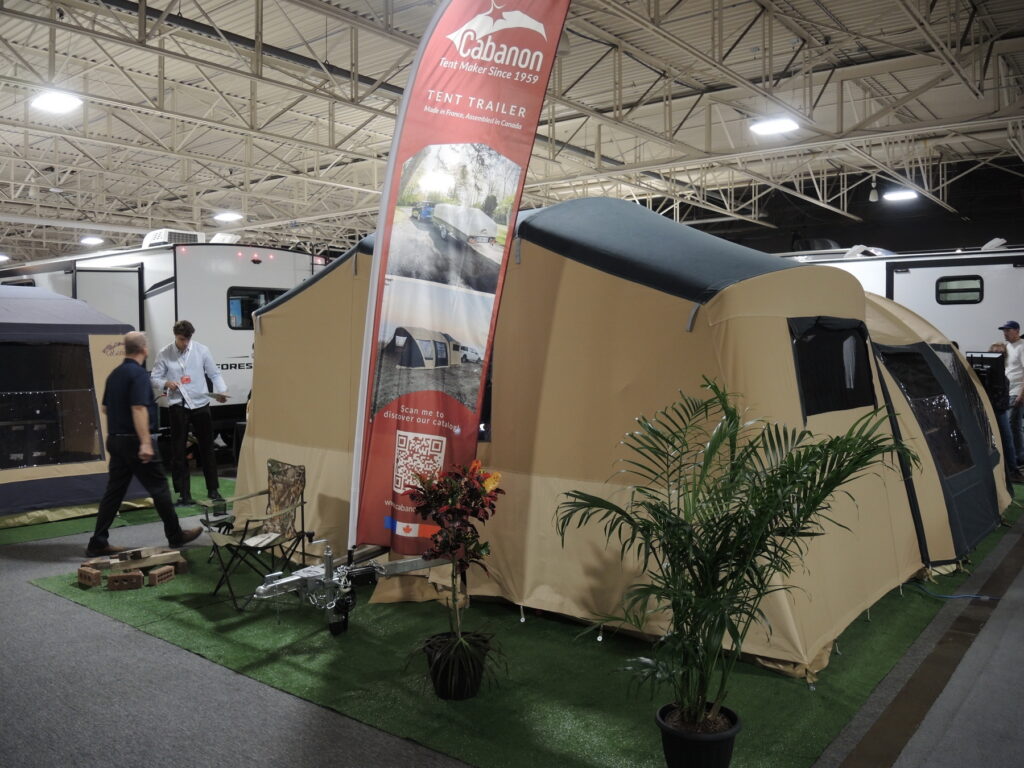 The Cabanon tent trailer, manufactured in France, was on display at the Toronto Fall RV Show, in the Niagara Trailers exhibit.