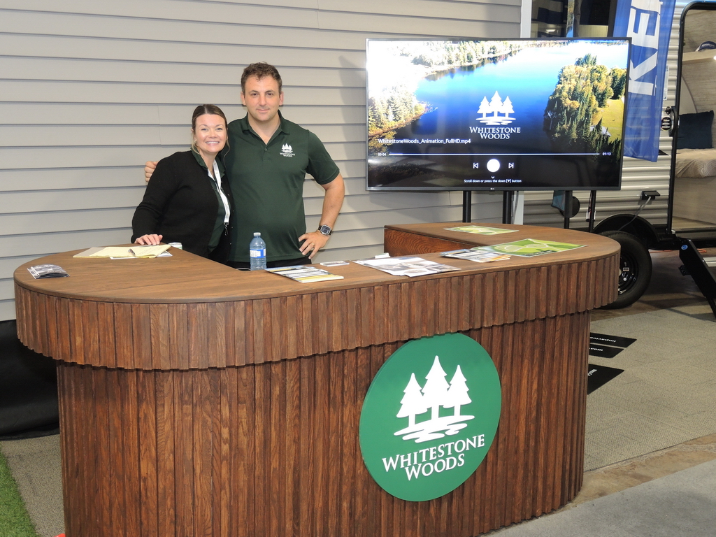 Whitestone Woods - the newest campground in Ontario, displayed their facilities at the Toronto Fall RV Show.
