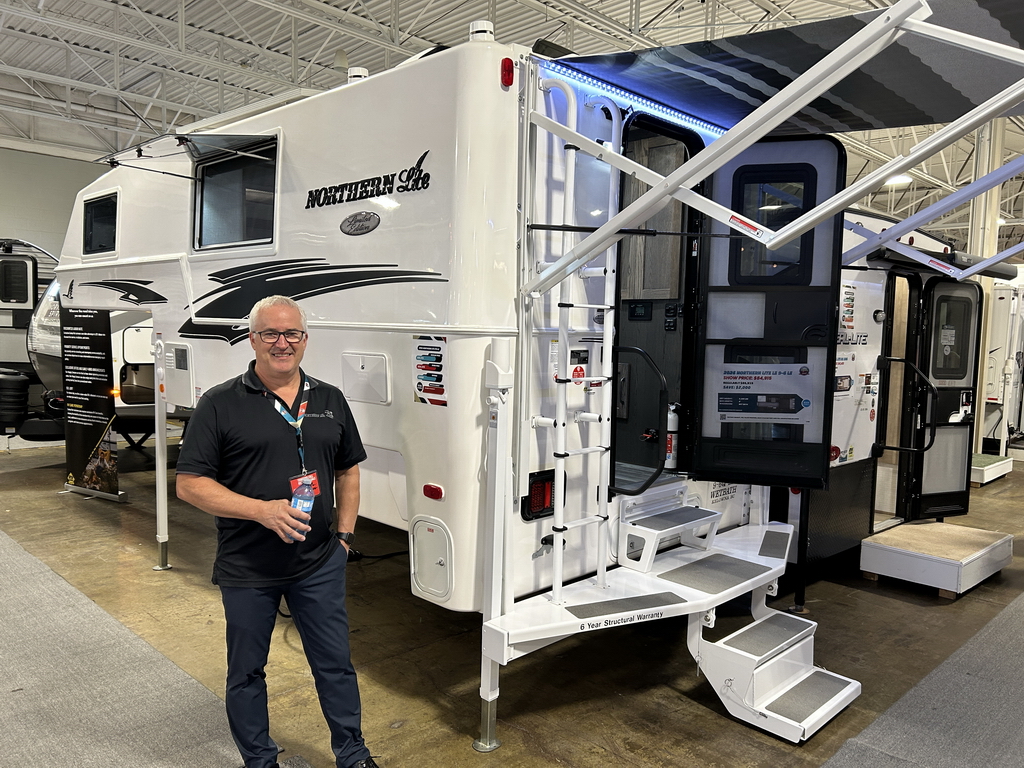 Warren Darbyson from Northern Lite truck campers brought the 2026 model to the Fall RV Show.