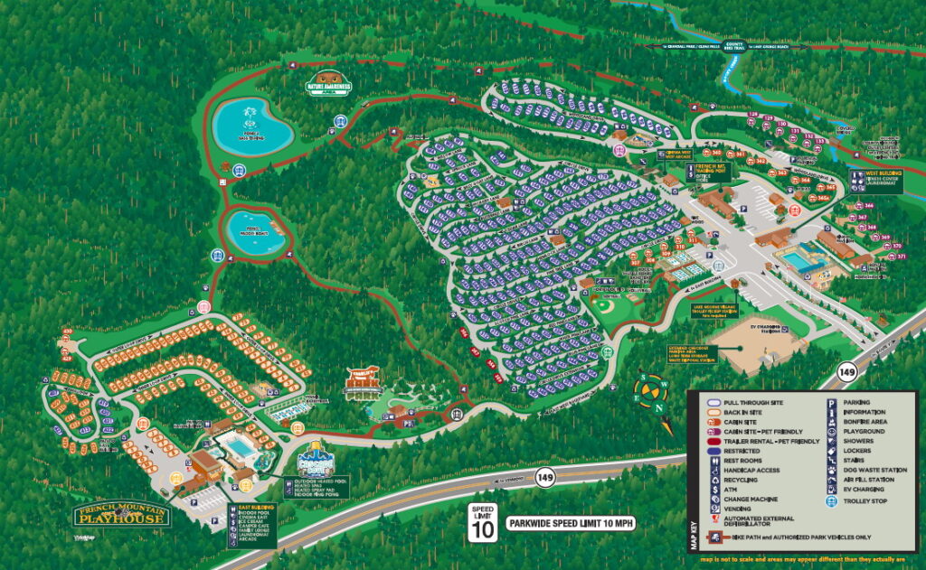 Lake George RV Park, nestled in the Adirondack mountains in New York State, features more than 120 acres of RV camping facilities.